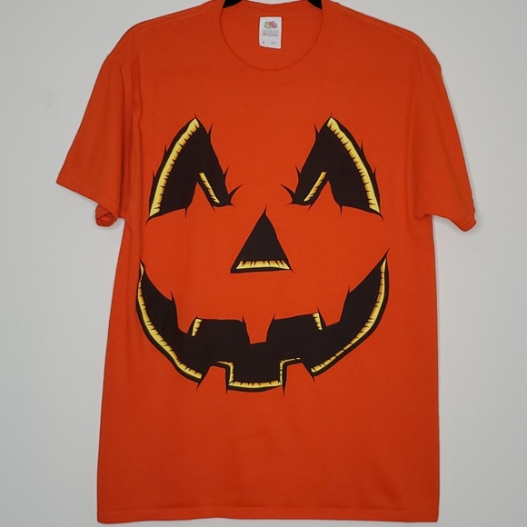 Fruit of the Loom Other - Halloween Jack-o-lantern orange cotton tee